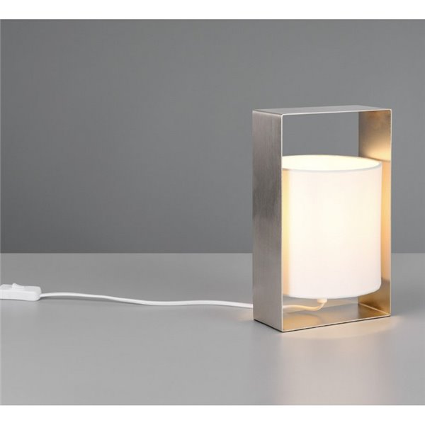 Lámpara de sobremesa decorativa PAIL estructura metálica y pantalla de tela blanca bombilla excl. 1x E27 max. 10W IP20