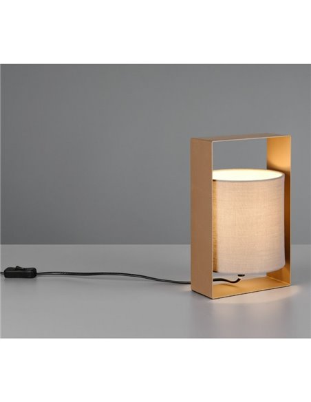 Luminária de mesa moderna com cúpula de tecido PAIL, estrutura de metal, lâmpada excl. 1x E27 máx. 10 W IP20