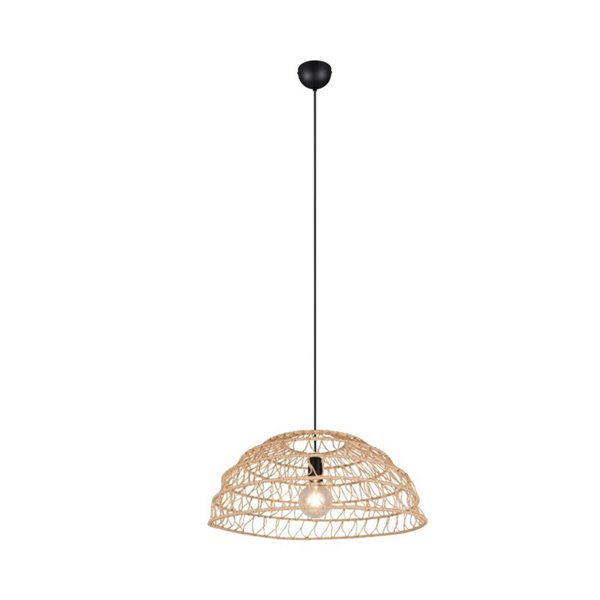 Lámpara de techo pantalla papel trenzado natural PAULETTE altura regulable, bombilla excl. 1x E27 max. 40W IP20