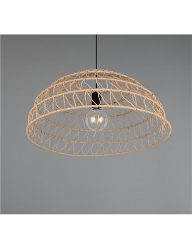 Plafonnier abat-jour papier tressé naturel PAULETTE hauteur réglable, ampoule excl. 1x E27 max. 40 W IP20