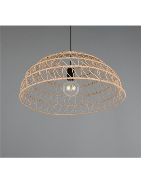 Plafonnier abat-jour papier tressé naturel PAULETTE hauteur réglable, ampoule excl. 1x E27 max. 40 W IP20