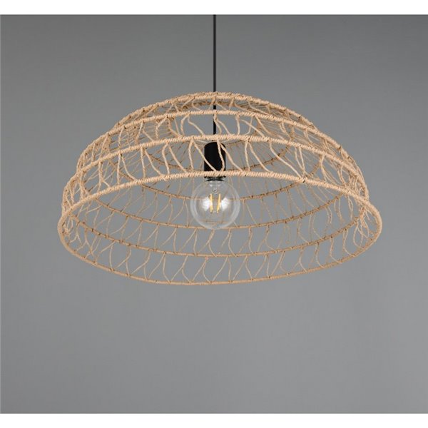 Lámpara de techo pantalla papel trenzado natural PAULETTE altura regulable, bombilla excl. 1x E27 max. 40W IP20