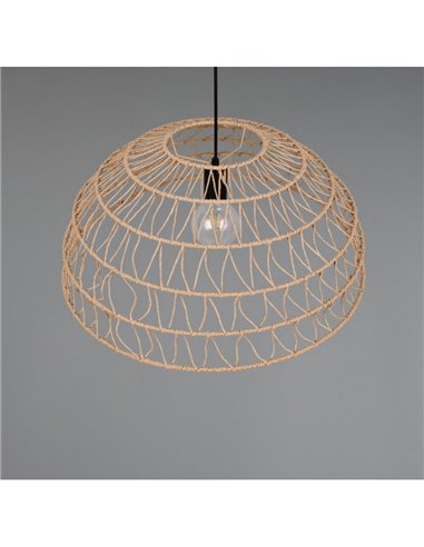 Plafonnier abat-jour papier tressé naturel PAULETTE hauteur réglable, ampoule excl. 1x E27 max. 40 W IP20