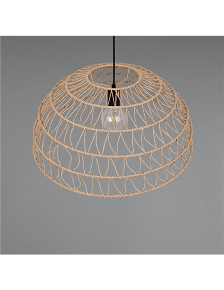 Plafonnier abat-jour papier tressé naturel PAULETTE hauteur réglable, ampoule excl. 1x E27 max. 40 W IP20