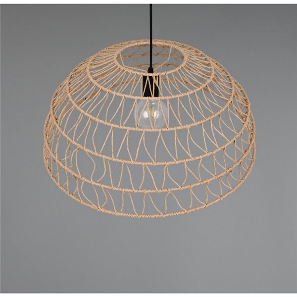 Lámpara de techo pantalla papel trenzado natural PAULETTE altura regulable, bombilla excl. 1x E27 max. 40W IP20