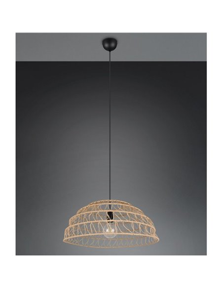 Plafonnier abat-jour papier tressé naturel PAULETTE hauteur réglable, ampoule excl. 1x E27 max. 40 W IP20