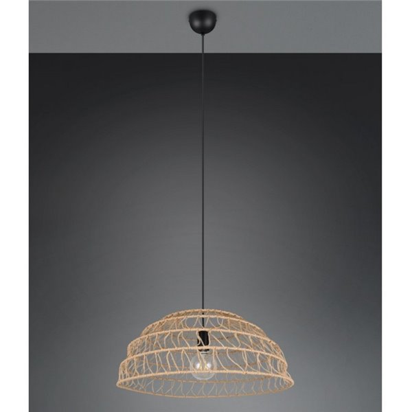 Lámpara de techo pantalla papel trenzado natural PAULETTE altura regulable, bombilla excl. 1x E27 max. 40W IP20