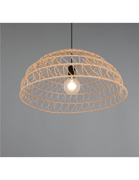 Plafonnier abat-jour papier tressé naturel PAULETTE hauteur réglable, ampoule excl. 1x E27 max. 40 W IP20