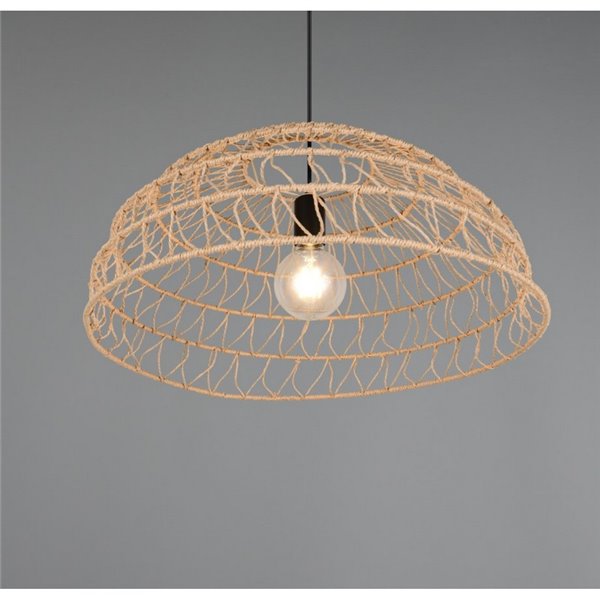 Lámpara de techo pantalla papel trenzado natural PAULETTE altura regulable, bombilla excl. 1x E27 max. 40W IP20