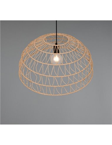 Lámpara de techo pantalla papel trenzado natural PAULETTE altura regulable, bombilla excl. 1x E27 max. 40W IP20