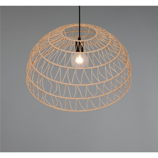 Lámpara de techo pantalla papel trenzado natural PAULETTE altura regulable, bombilla excl. 1x E27 max. 40W IP20