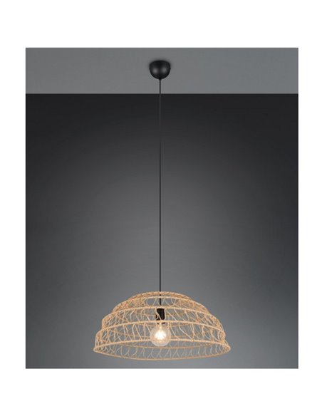 Lámpara de techo pantalla papel trenzado natural PAULETTE altura regulable, bombilla excl. 1x E27 max. 40W IP20