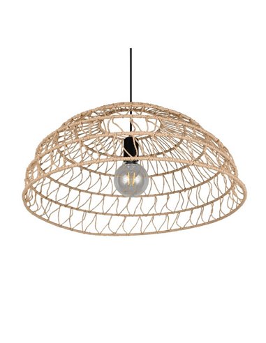 Lámpara de techo pantalla papel trenzado natural PAULETTE altura regulable, bombilla excl. 1x E27 max. 40W IP20