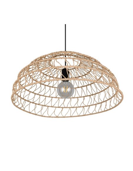 Plafonnier abat-jour papier tressé naturel PAULETTE hauteur réglable, ampoule excl. 1x E27 max. 40 W IP20