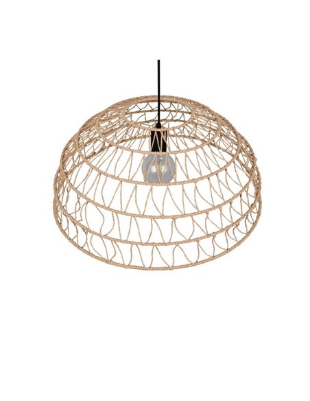 Lámpara de techo pantalla papel trenzado natural PAULETTE altura regulable, bombilla excl. 1x E27 max. 40W IP20