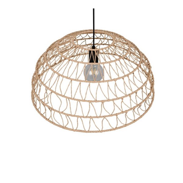 Lámpara de techo pantalla papel trenzado natural PAULETTE altura regulable, bombilla excl. 1x E27 max. 40W IP20