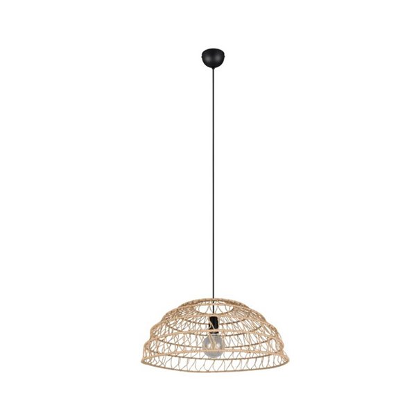 Plafonnier abat-jour papier tressé naturel PAULETTE hauteur réglable, ampoule excl. 1x E27 max. 40 W IP20