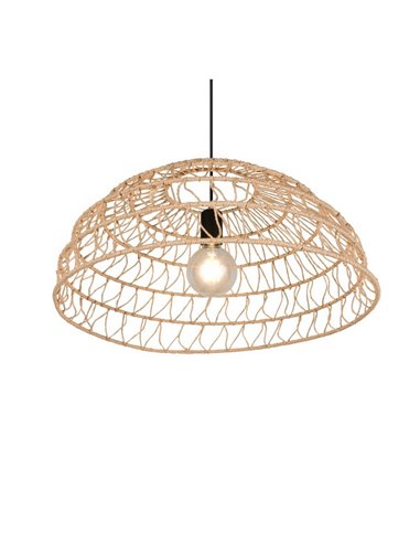 Plafonnier abat-jour papier tressé naturel PAULETTE hauteur réglable, ampoule excl. 1x E27 max. 40 W IP20