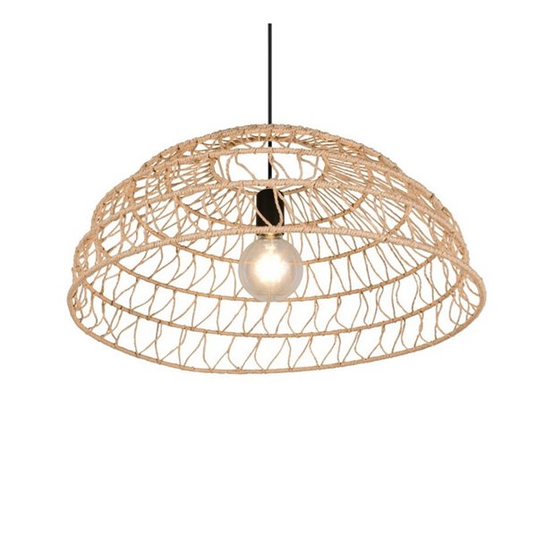 Plafonnier abat-jour papier tressé naturel PAULETTE hauteur réglable, ampoule excl. 1x E27 max. 40 W IP20