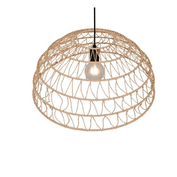 Lámpara de techo pantalla papel trenzado natural PAULETTE altura regulable, bombilla excl. 1x E27 max. 40W IP20