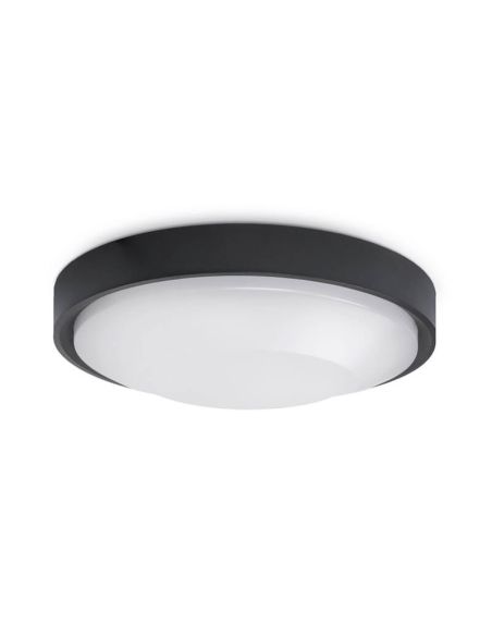 Plafón LED exterior FLOC D250 20W IP65 |3000K | Interior y Exterior Negro 1049A-L3120B-02