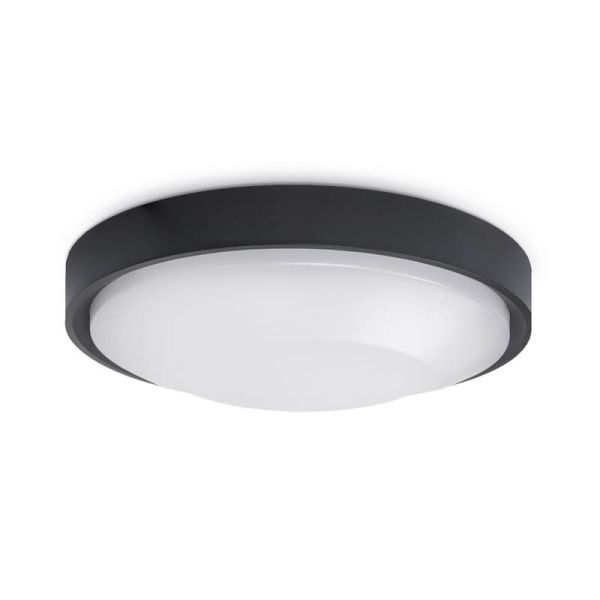 Plafón LED exterior FLOC D250 20W IP65 |3000K | Interior y Exterior Negro 1049A-L3120B-02