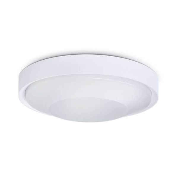 Plafón LED exterior FLOC D250 20W IP65 |3000K | Interior y Exterior | Blanco 1049A-L3120B-01
