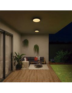 Plafón LED Exterior potente FLOC D320 30W IP65 3000Lm 3000K Negro 1049B-L3130B-02 2