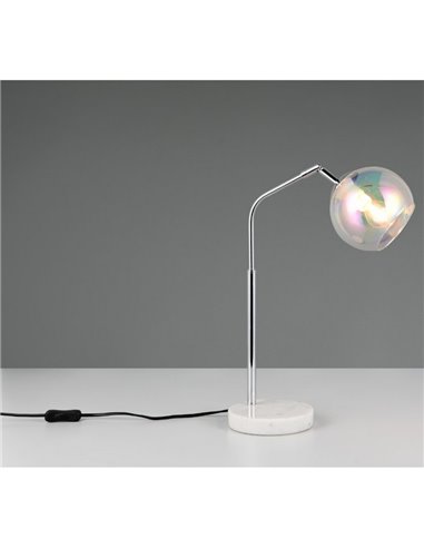 Lampe de table ronde abat-jour verre irisé PAXTON ampoule excl. 1x E14 max. 10 W IP20