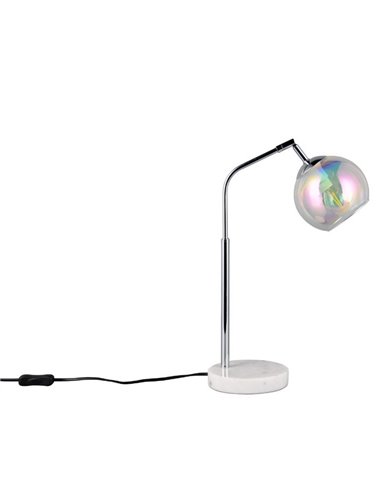 Lampe de table ronde abat-jour verre irisé PAXTON ampoule excl. 1x E14 max. 10 W IP20