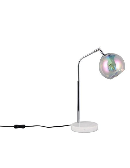 Lampe de table ronde abat-jour verre irisé PAXTON ampoule excl. 1x E14 max. 10 W IP20
