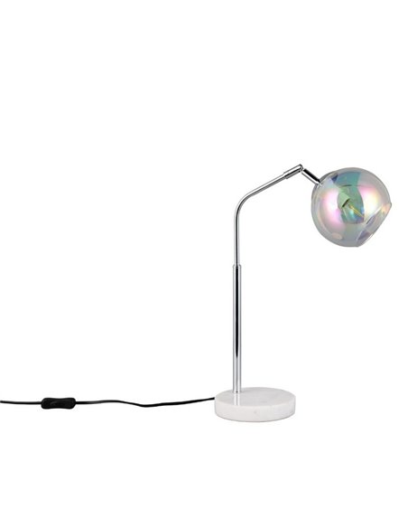 Lampe de table ronde abat-jour verre irisé PAXTON ampoule excl. 1x E14 max. 10 W IP20