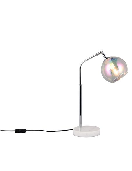 Lampe de table ronde abat-jour verre irisé PAXTON ampoule excl. 1x E14 max. 10 W IP20