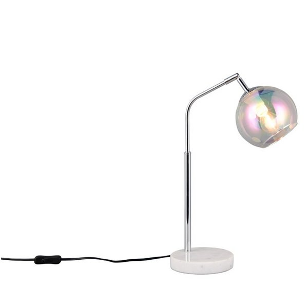 Lampe de table ronde abat-jour verre irisé PAXTON ampoule excl. 1x E14 max. 10 W IP20