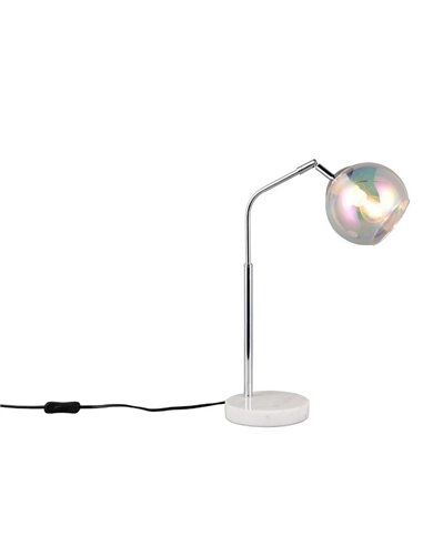 Lampe de table ronde abat-jour verre irisé PAXTON ampoule excl. 1x E14 max. 10 W IP20