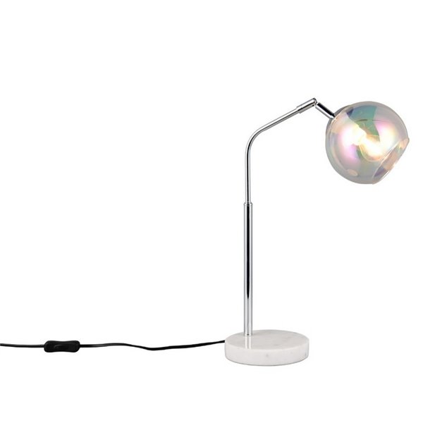 Lampe de table ronde abat-jour verre irisé PAXTON ampoule excl. 1x E14 max. 10 W IP20