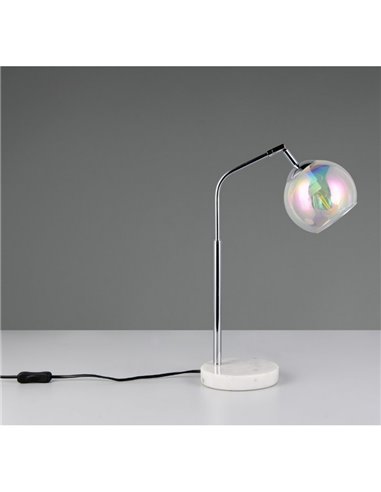 Lámpara de sobremesa pantalla redonda de vidrio iridiscente PAXTON bombilla excl. 1x E14 max. 10W IP20