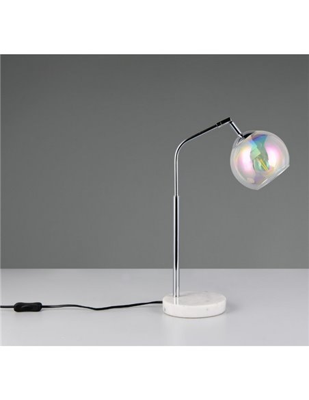 Lámpara de sobremesa pantalla redonda de vidrio iridiscente PAXTON bombilla excl. 1x E14 max. 10W IP20