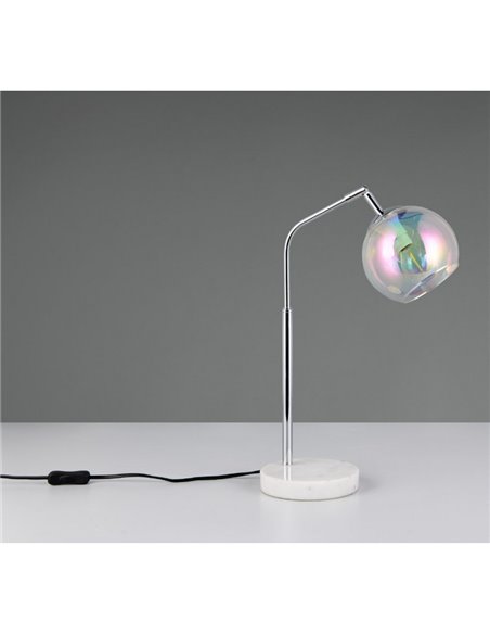 Lámpara de sobremesa pantalla redonda de vidrio iridiscente PAXTON bombilla excl. 1x E14 max. 10W IP20