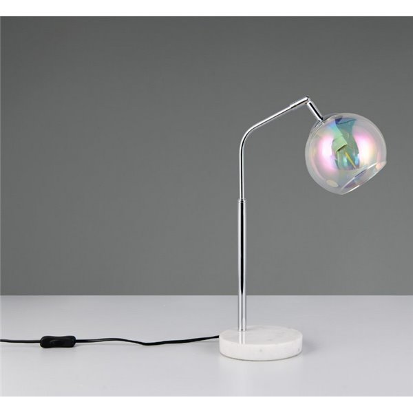 Lampe de table ronde abat-jour verre irisé PAXTON ampoule excl. 1x E14 max. 10 W IP20