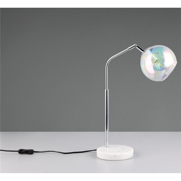 Lampe de table ronde abat-jour verre irisé PAXTON ampoule excl. 1x E14 max. 10 W IP20