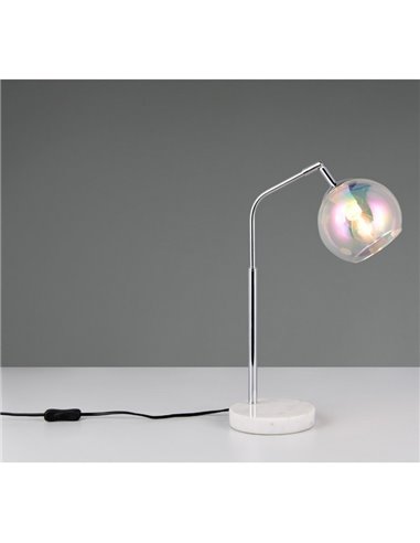 Lámpara de sobremesa pantalla redonda de vidrio iridiscente PAXTON bombilla excl. 1x E14 max. 10W IP20