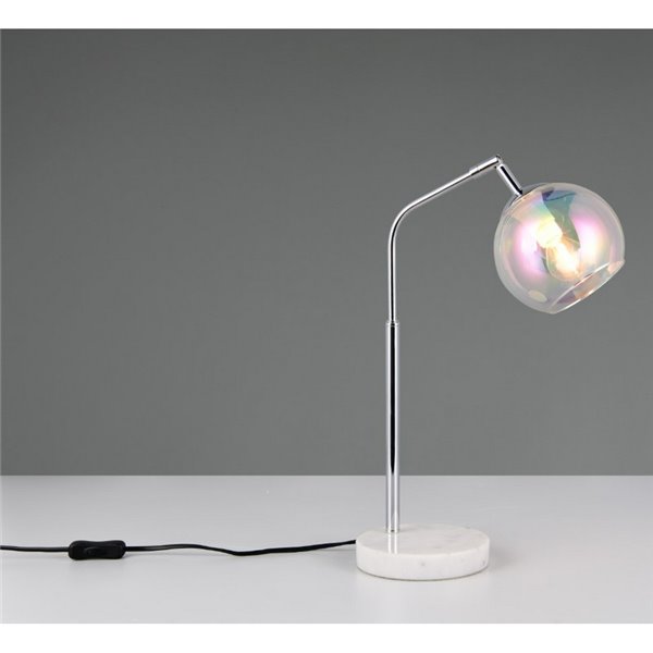 Lampe de table ronde abat-jour verre irisé PAXTON ampoule excl. 1x E14 max. 10 W IP20