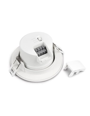 Luminária de embutir LED YUCATAN CCT de 8W com sensor de movimento, 2700K-3000K-4000K, branca, IP54, com e sem sensor PIR, 8W 88