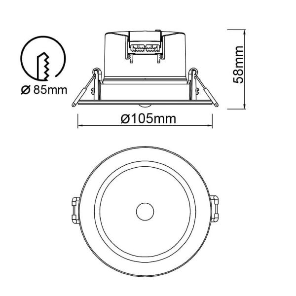 LED Downlight mit Bewegungssensor 8W...