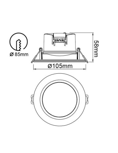 Luminária LED embutida para exterior IP65 YUCATAN CCT 2700K-3000K-4000K Branco 6,5W/10W