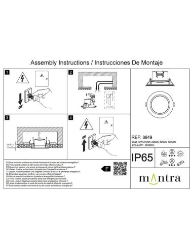 Ficha de producto Empotrable LED para exterior IP65 YUCATAN CCT 2700K-3000K-4000K Blanco 6,5W/10W