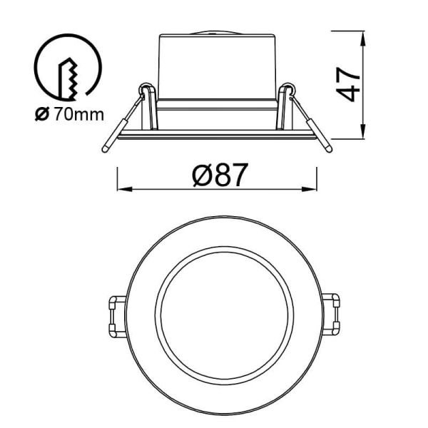 Luminária LED embutida para exterior IP65 YUCATAN CCT 2700K-3000K-4000K Branco 6,5W/10W