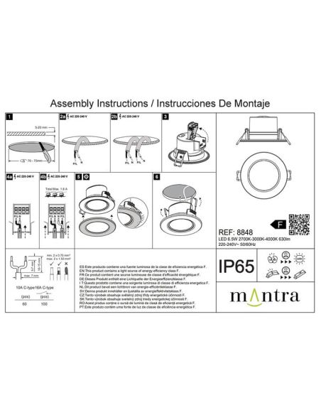 Fiche produit : Spot LED extérieur encastré Yucatan CCT 2700K-3000K-4000K Blanc 6,5W/10W