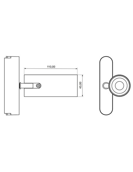 Foco carril LED orientable 12W, LIMBO, 24º negro, 3000K